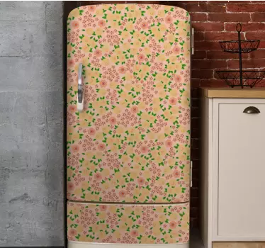 Adesivo per frigo copertura con stampa fiorita - TenStickers