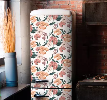 Adesivo per frigo copertura floreale - TenStickers