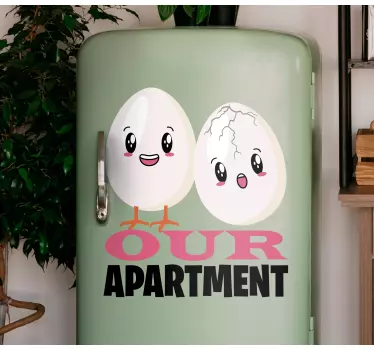 Adesivo per frigo coppia di uova carine - TenStickers