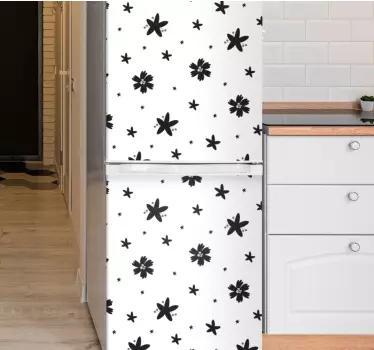 Adesivo per frigo copri frigorifero floreale - TenStickers