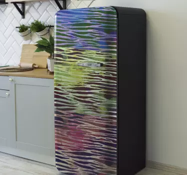 Adesivo per frigo correnti astratte vibranti - TenStickers