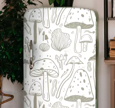 Adesivo per frigo motivo elegante a fungo - TenStickers