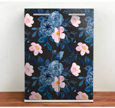 Adesivo per frigo creazioni con emblemi floreali - TenStickers