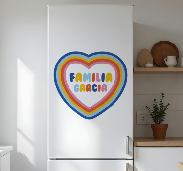 Adesivo per frigo cuore con il tuo nome - TenStickers