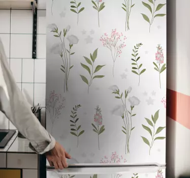 Adesivo per frigo decorazione floreale - TenStickers