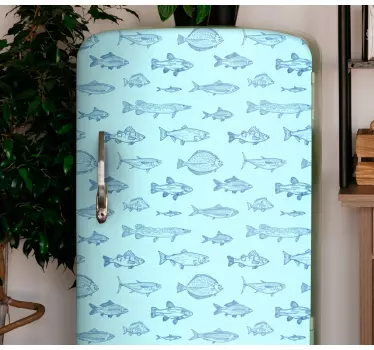 Adesivo per frigo design a motivi acquatici - TenStickers