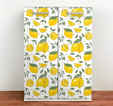 Adesivo per frigo design a motivi di limone - TenStickers