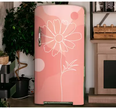 Adesivo per frigo design floreale minimalista - TenStickers