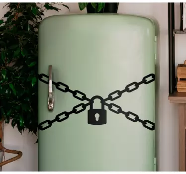 Adesivo per frigo emblema catena bloccata - TenStickers