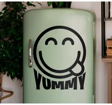 Adesivo per frigo espressione di cibo felice - TenStickers