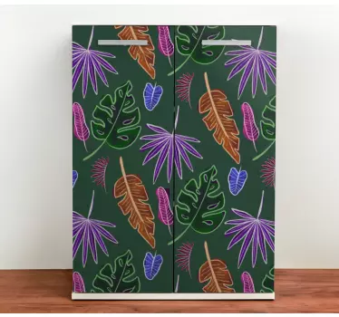Adesivo per frigo foliage tropicale vivace - TenStickers
