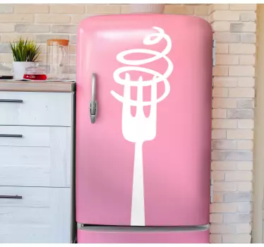Adesivo per frigo forchetta per pasta a spirale - TenStickers