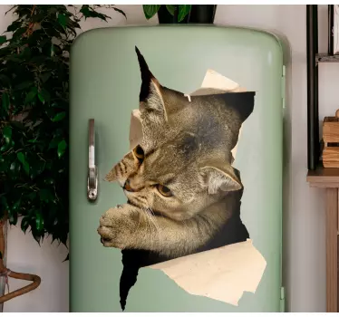 Adesivo per frigo gatto in fuga - TenStickers