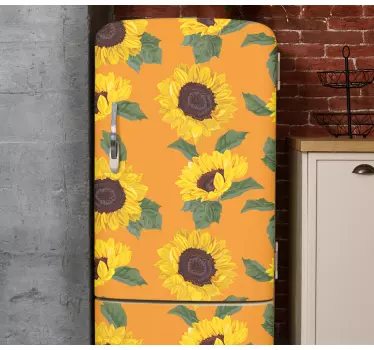 Adesivo per frigo illustrazione di girasoli - TenStickers