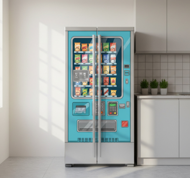 Adesivo per frigo macchina automatica blu - TenStickers