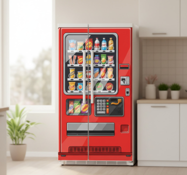 Adesivo per frigo macchina automatica rossa - TenStickers