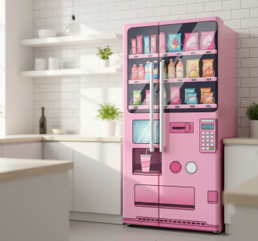 Adesivo per frigo macchina da vending rosa - TenStickers