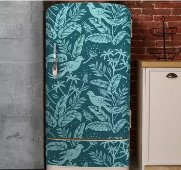 Adesivo per frigo modelli di uccelli tropicali - TenStickers