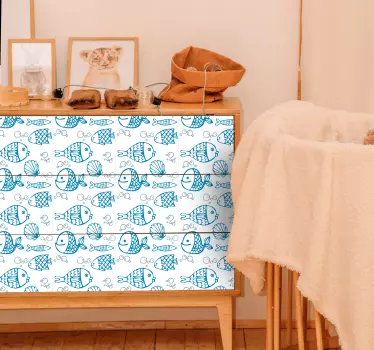 Adesivo per frigo motivi di pesci fantasiosi - TenStickers