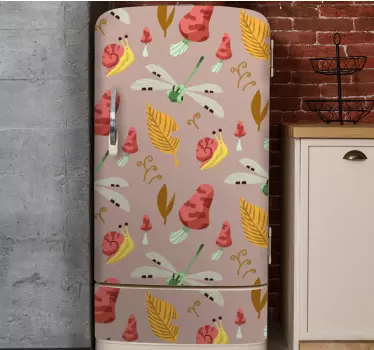 Adesivo per frigo lumache e libellule - TenStickers