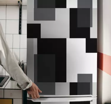 Adesivo per frigo motivo a blocchi monocromatici - TenStickers