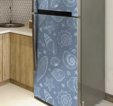 Adesivo per frigo motivo a conchiglia blu - TenStickers