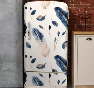 Adesivo per frigo motivo a foglia piumata - TenStickers