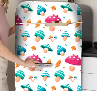 Adesivo per frigo motivo a fungo colorato - TenStickers