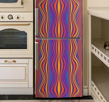 Adesivo per frigo motivo a onde colorate - TenStickers