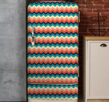 Adesivo per frigo motivo a zigzag colorato - TenStickers
