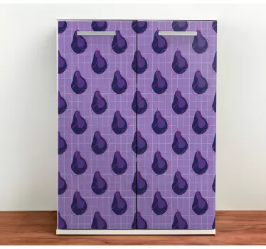 Adesivo per frigo motivo botanico viola - TenStickers