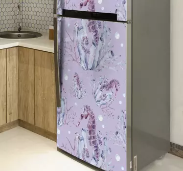 Adesivo per frigo motivo cavalluccio marino - TenStickers