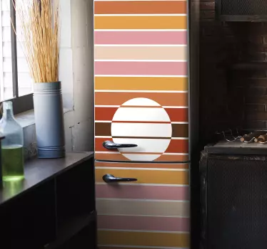 Adesivo per frigo motivo circolare retrò - TenStickers