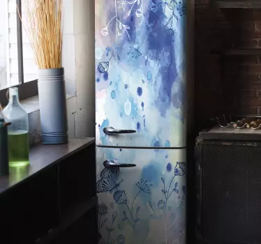 Adesivo per frigo motivo farfalla floreale - TenStickers