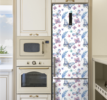 Adesivo per frigo motivo farfalla viola - TenStickers