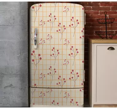 Adesivo per frigo motivo floreale con bacche - TenStickers