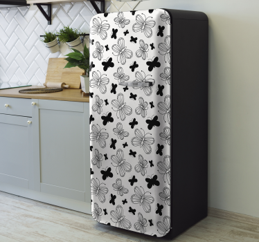 Adesivo per frigo motivo floreale farfalla - TenStickers