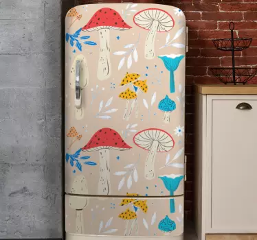 Adesivo per frigo motivo floreale fungo - TenStickers