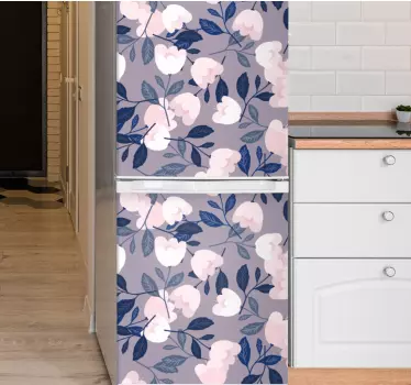 Adesivo per frigo motivo floreale ghiacciato - TenStickers