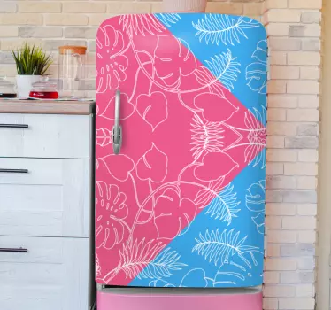 Adesivo per frigo motivo floreale tropicale - TenStickers