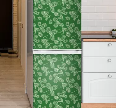 Adesivo per frigo motivo foglie verdi - TenStickers