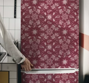 Adesivo per frigo motivo paisley floreale - TenStickers