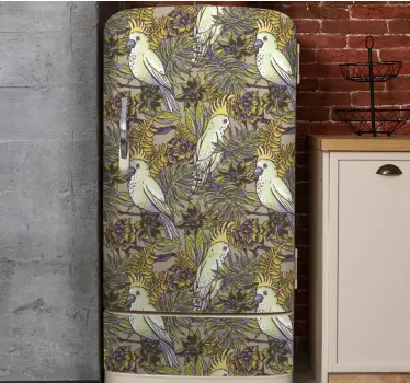 Adesivo per frigo motivo pappagalli colorati - TenStickers