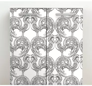 Adesivo per frigo motivo pavone elegante - TenStickers