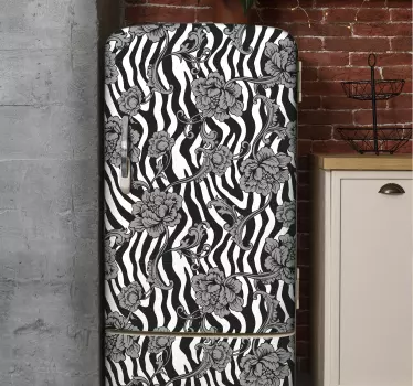 Adesivo per frigo motivo zebra botanico - TenStickers