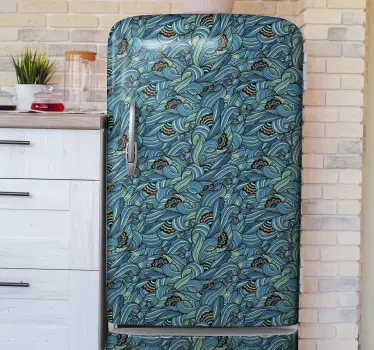 Adesivo per frigo onde eleganti e vorticosi - TenStickers