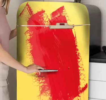 Adesivo per frigo pennellata rossa audace - TenStickers