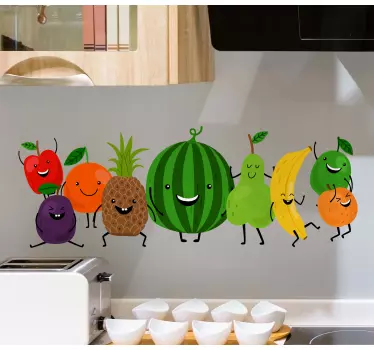 Adesivo per frigo personaggi di frutta allegri - TenStickers