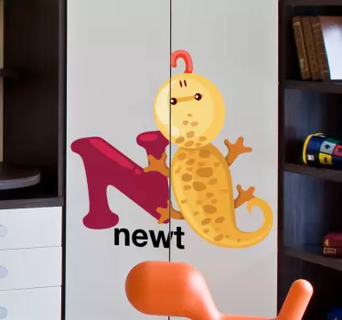 Adesivo per frigo personaggio di tritone carino - TenStickers