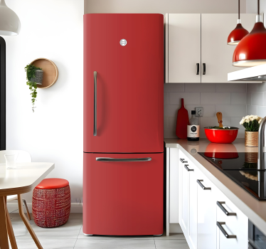 Adesivo per frigo rosso pieno - TenStickers